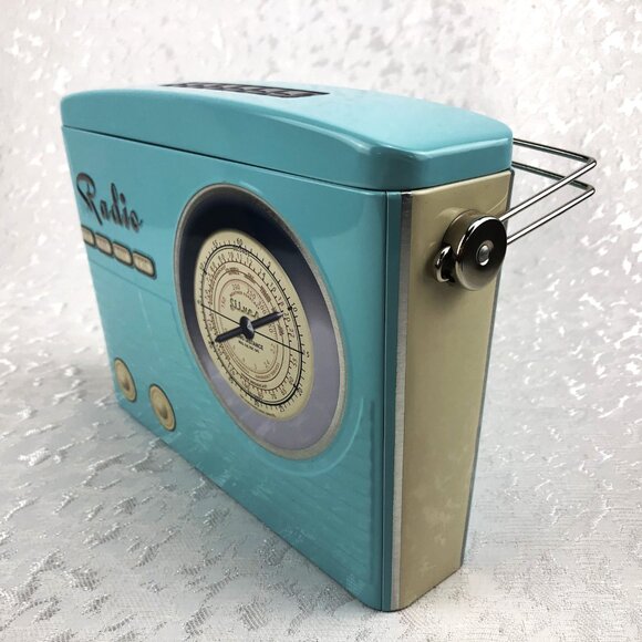 Homegoods Collectible Radio Tin / Retro Sky-Blue “Radio” Lunch Box or Décor - Picture 12 of 14